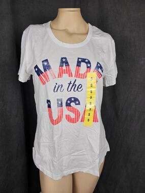 General Standard Made In USA Graphic Tee Women Small 4th Of July Patriotic NWT